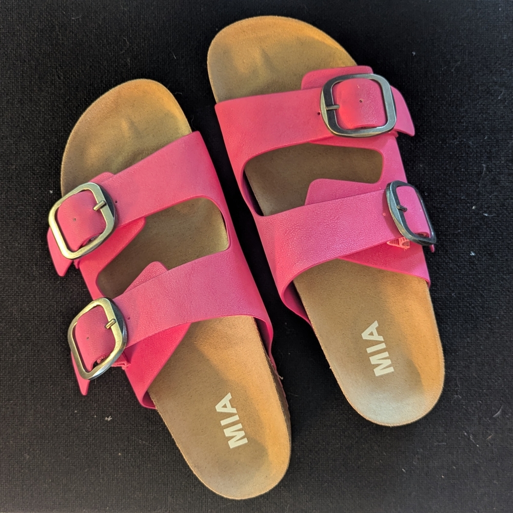 MIA Pink Double Strap Sandals